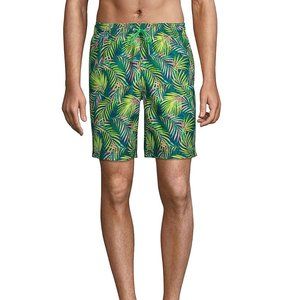 NWT Lands' End Men Lined 8in Print Volley Shorts Swim Trunks Size S $70 DD794